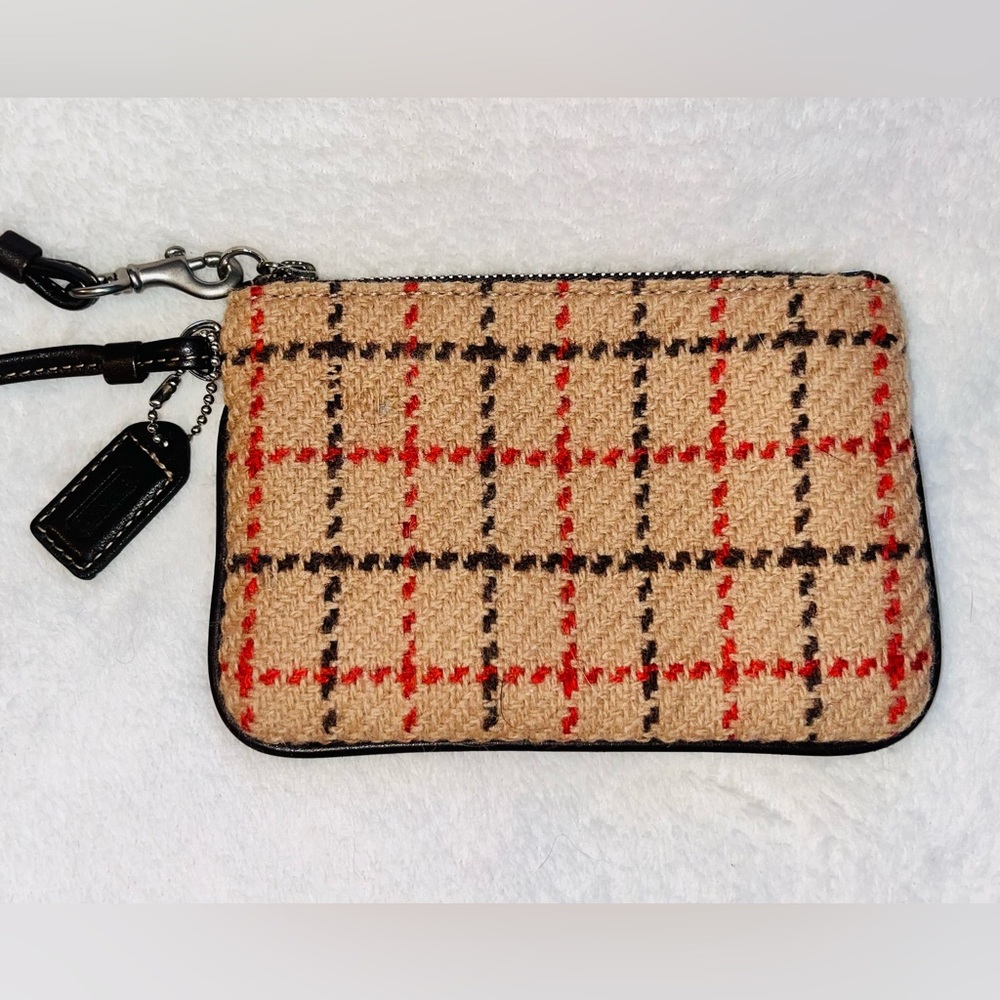 COACH Wool Plaid Wristlet Rare!